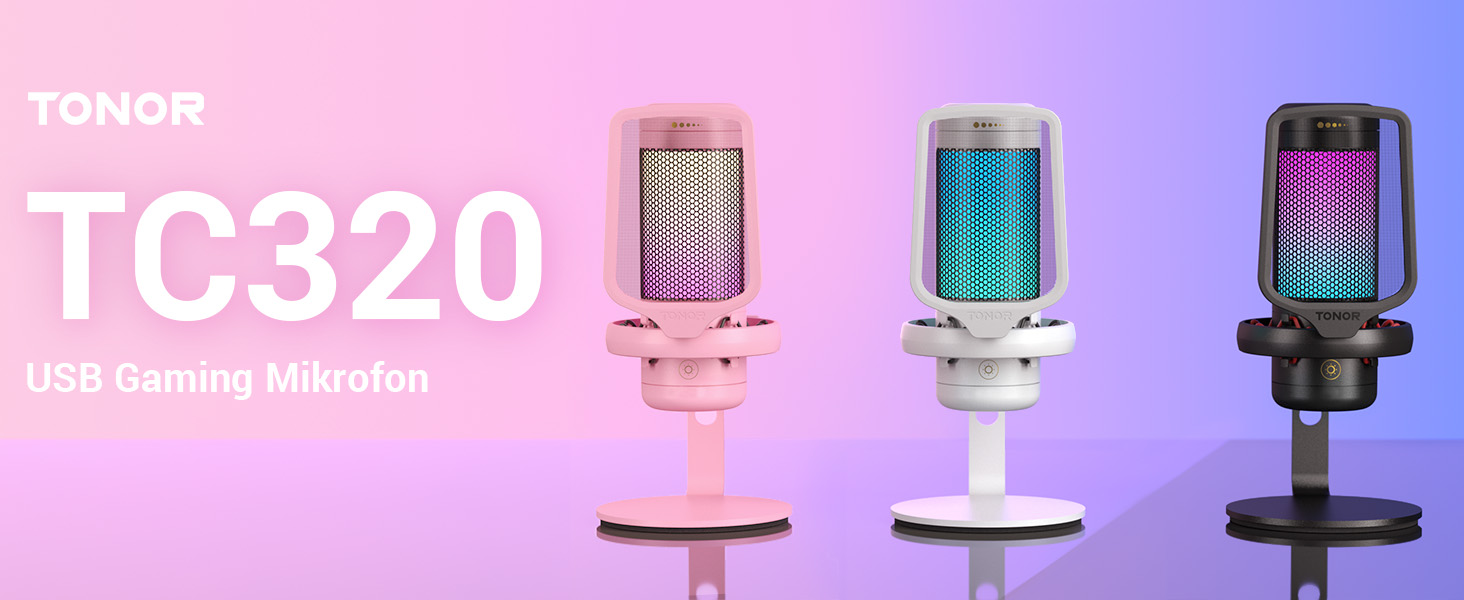 Мікрофон геймерський TONOR TC310 USB для ПК, PS4/PS5 з RGB підсвіткою та тримачем