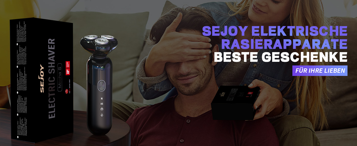 Електричний гоління для чоловіків Sejoy з 4D головкою, бездротовий, для мокрого та сухого гоління, потужний мотор