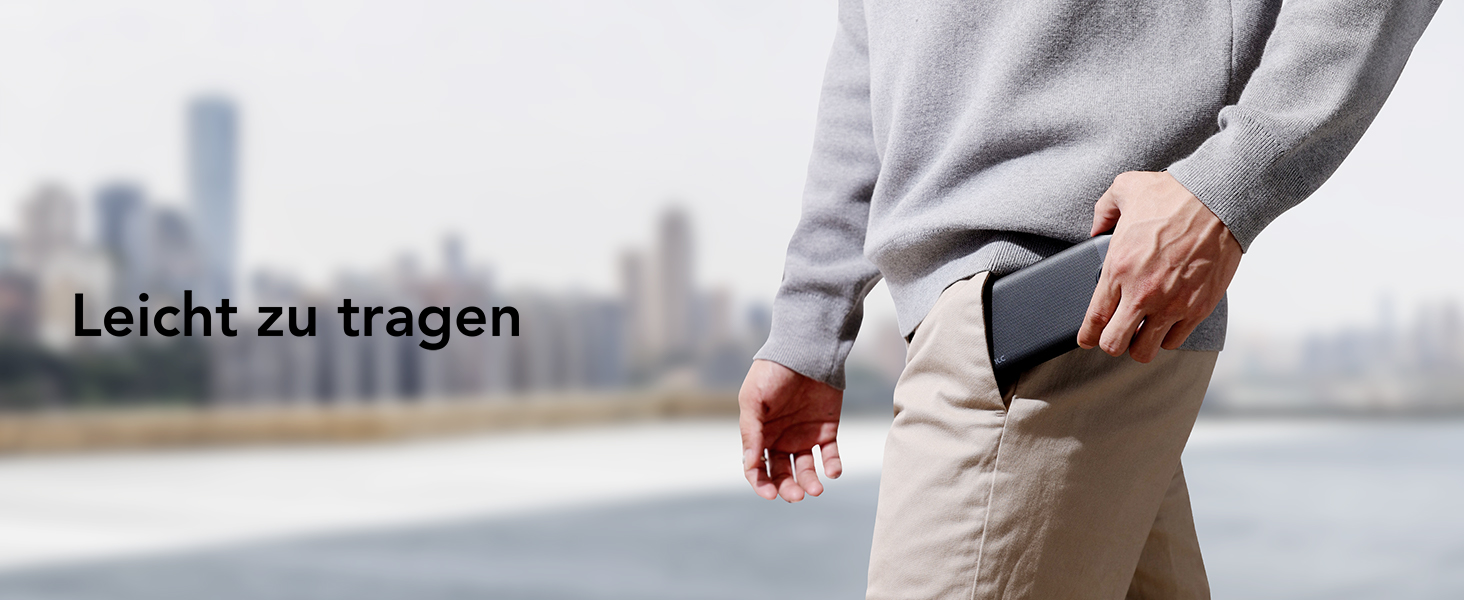 Power Bank VRURC 10000mAh з 4 кабелями, портативний акумулятор USB-C для iPhone/Huawei/Samsung, LED-дисплей, 5 виходів, чорний