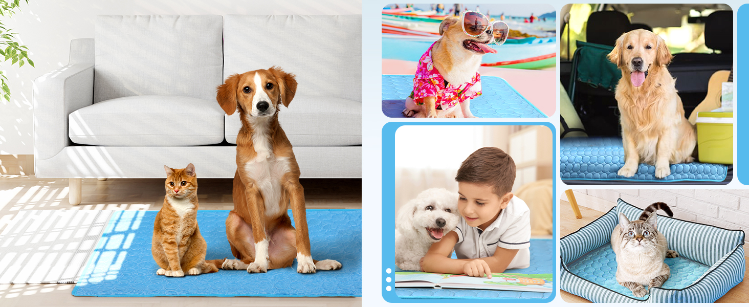 Килимок охолоджуючий для собак NIBESSER, самоохолоджуючий, літо, 100x70 см, сірий