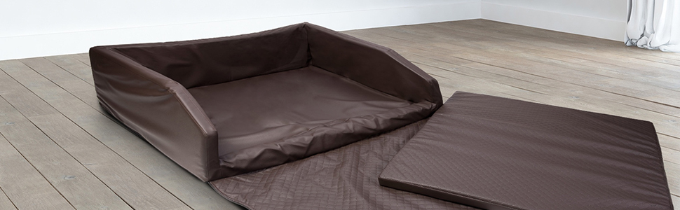 Преміум лежанка для собак Mayaadi-Home - 100 x 70 x 38 см | Лежанка для собак в авто | Лежанка в багажник з захисним покривалом | Чорно-біла, розмір M (100x70x38 см)