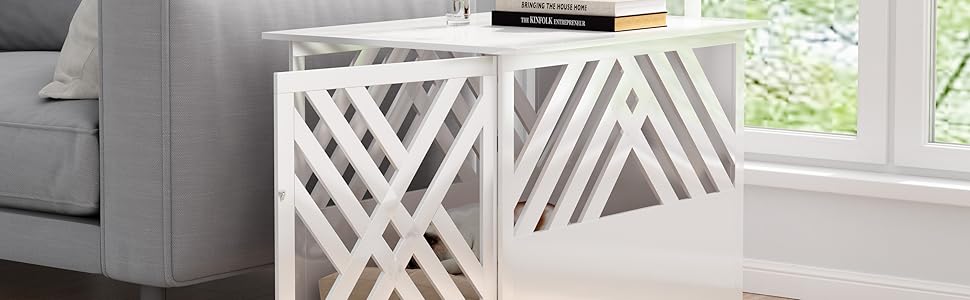 Дерев'яний вольєр для собак, 90x60 см, білий - ідеально для дому та квартири