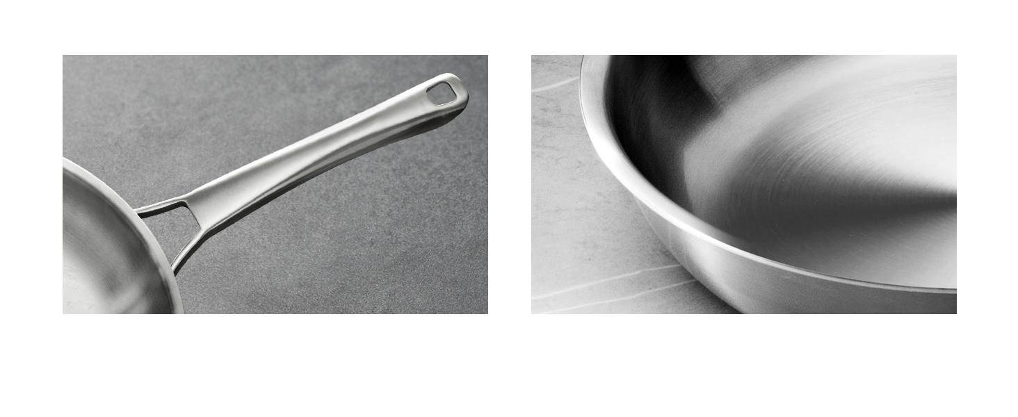 Набір сковорідок з нержавіючої сталі 3 шт. (20, 24, 28 см), універсальні, для всіх плит, індукційні, безпечні для духовки та посудомийної машини