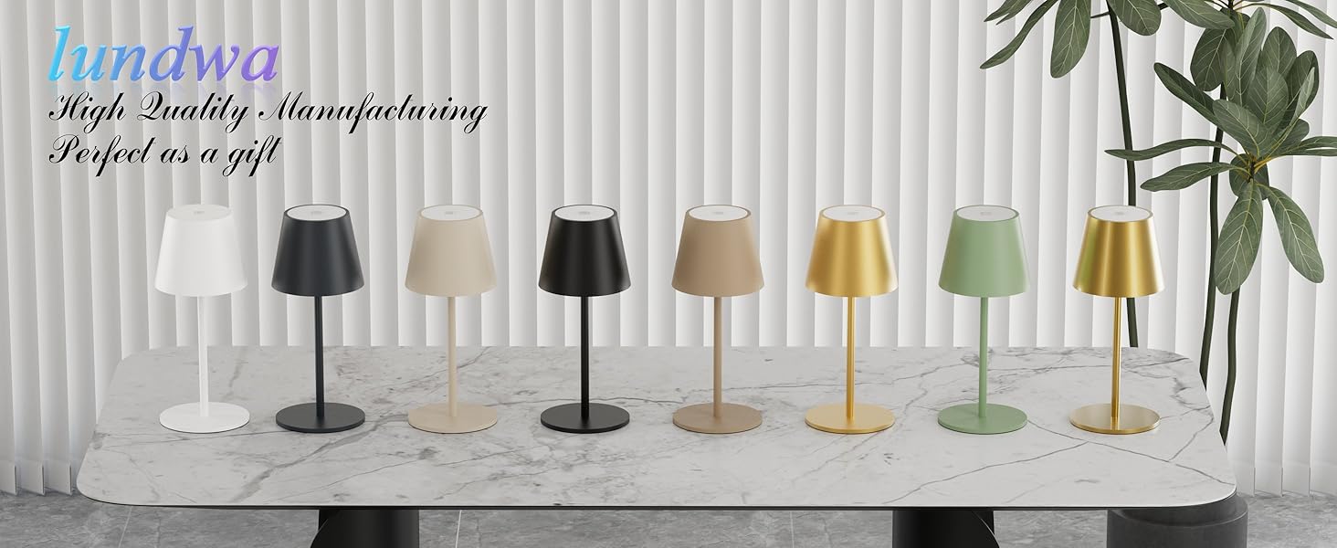 Світлодіодний акумуляторний настільний світильник 26 см, 5000mAh, IP54 (2 шт.) - кемпінговий, для ресторану, спальні, бару