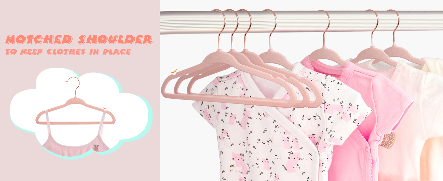 Дитячі плечики для одягу ManGotree з рожево-золотими гачками, 28 см, для дітей, обертаються на 360°, ультратонкі, антислиз, 15 шт. (світло-рожевий)