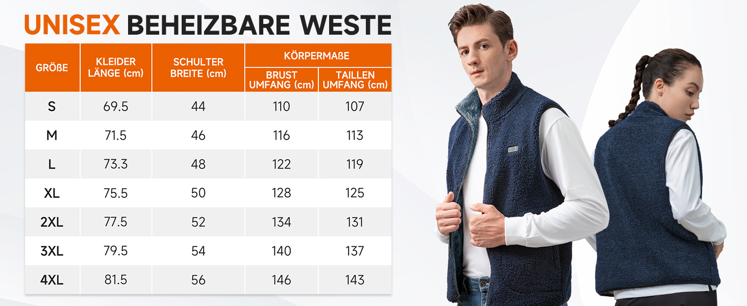 LABCOOL Тепла жилетка з підігрівом - чоловіча та жіноча жилетка з флісу - USB-підігрів з акумулятором 10000mAh - 6 зон підігріву з 3 рівнями температури - можна прати в пральній машині, розмір M, синій
