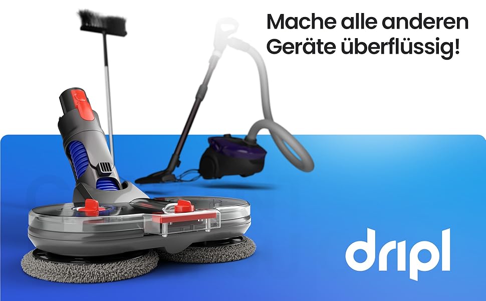 Насадка-мийник для пилососів Dyson V7/V8/V10/V11/V15/Gen5, електрична, з резервуаром для води та 6 моп-накладками + 1 контейнер для води