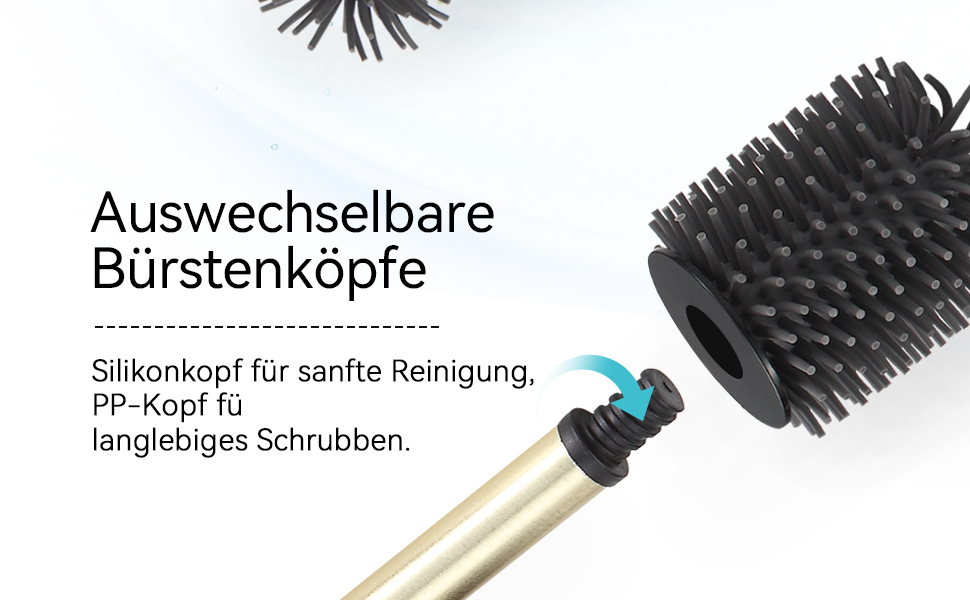 Настінна щітка для туалету DAZI з кріпленням без свердління, нержавіюча сталь, сучасний дизайн, знімний внутрішній стаканчик, золотий колір