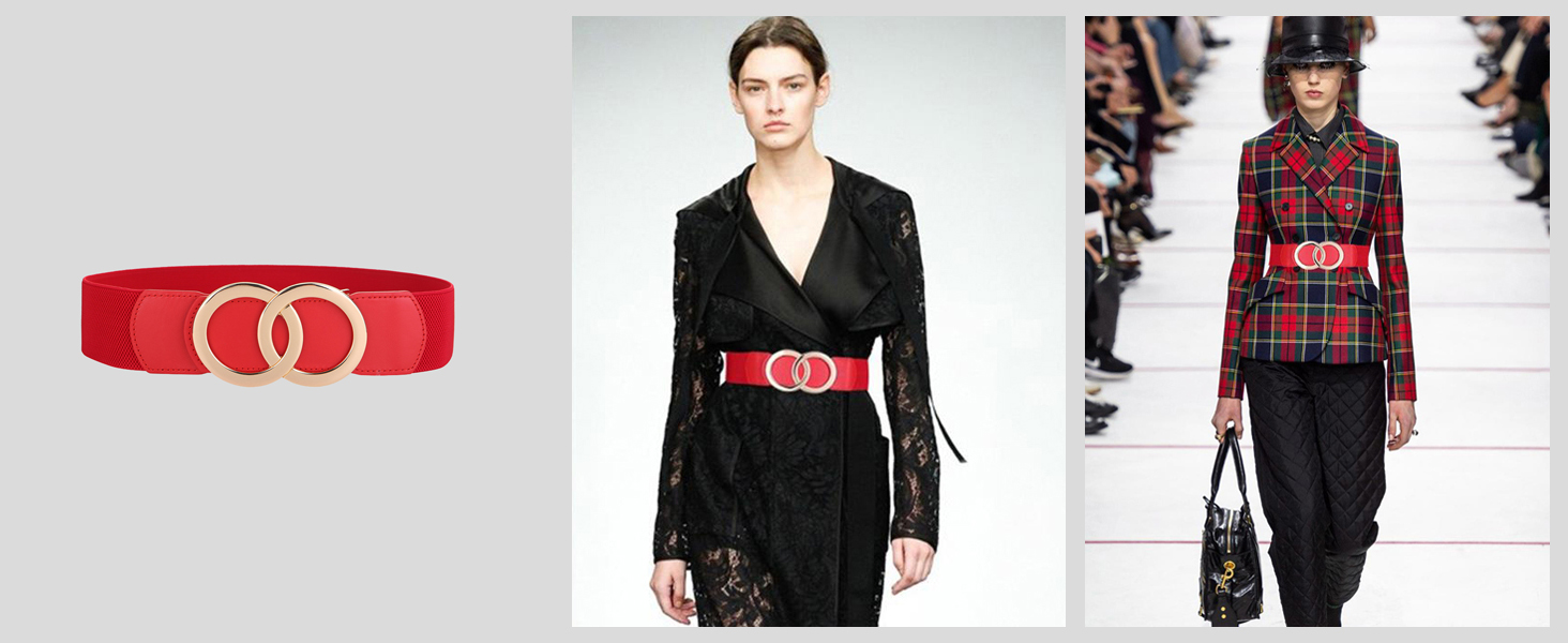 Жіночий еластичний пояс шкіряний 5 см, регульований 70-160 см, чорний, для суконь