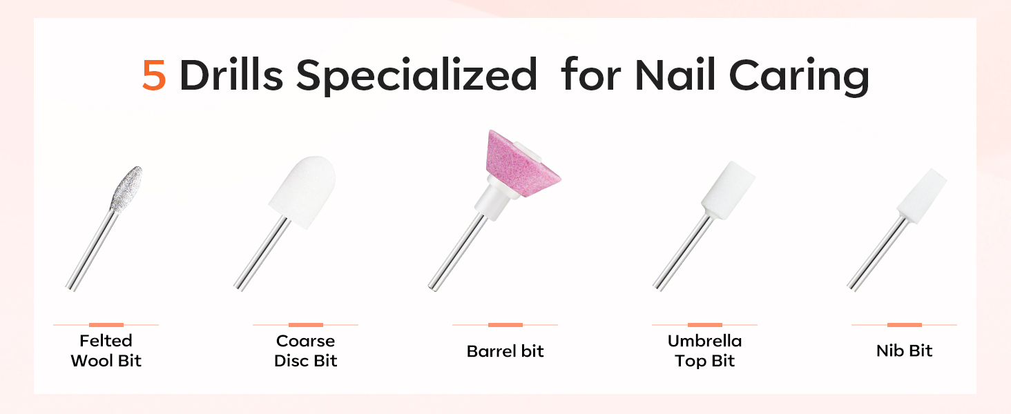 Бездротовий набір фрезер для нігтів Modelones 13 в 1: манікюр, педикюр, LED, 25000 об/хв