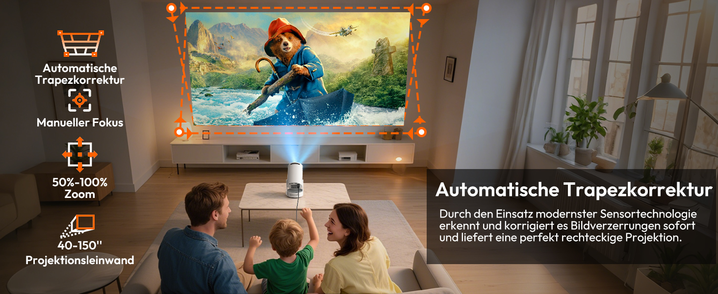 Портативний проєктор Xgody Gimbal 3: 12000 Люмен, Android 11.0, WiFi 6, Bluetooth, 720P HD (підтримка 4K)