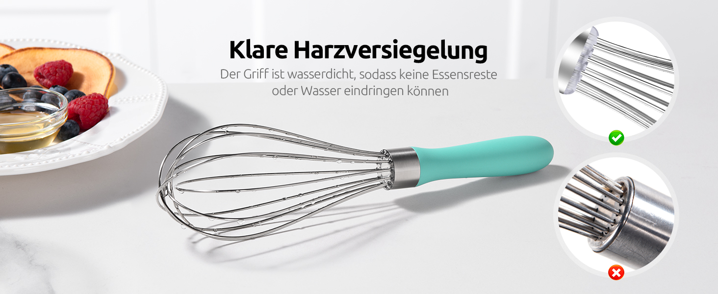 Міксер кухонний U-Taste зі сталі 18/10, 30 см, 12 гнучких дротів, силіконовий грибок