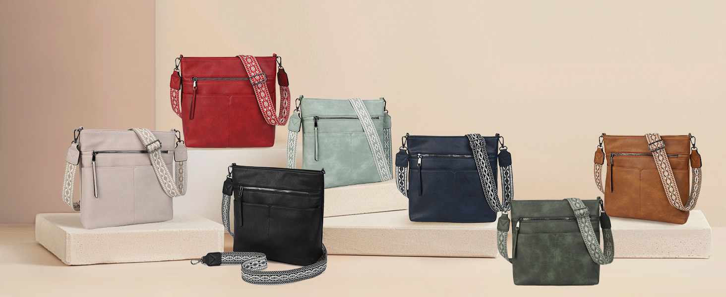 Сумка жіноча Gladdon шкіряна крос-боді середнього розміру коричнева з широким ременем та плечовим ремінцем