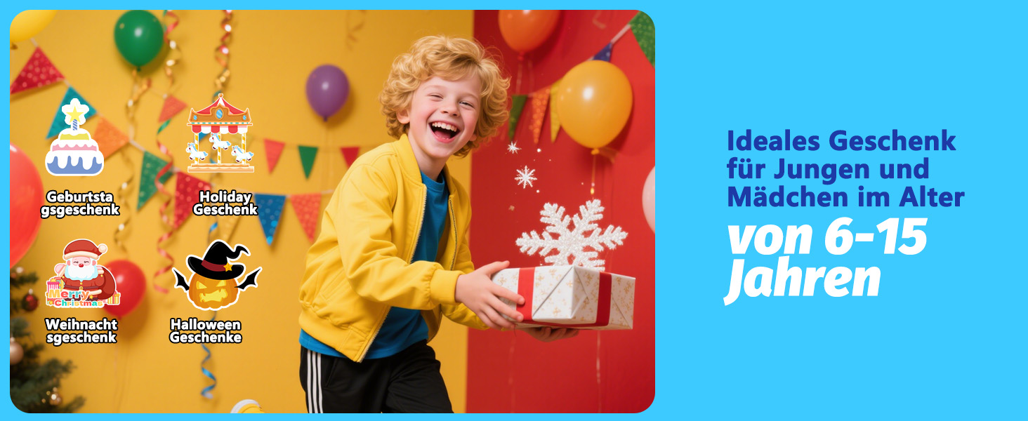 Дитячий розумний годинник Kinder Smartwatch для дівчаток та хлопчиків, водонепроникний (IP68), фітнес-трекер з пульсометром, монітором сну, іграми-пазлами та додатком, подарунок для підлітків 6+ (блакитний)