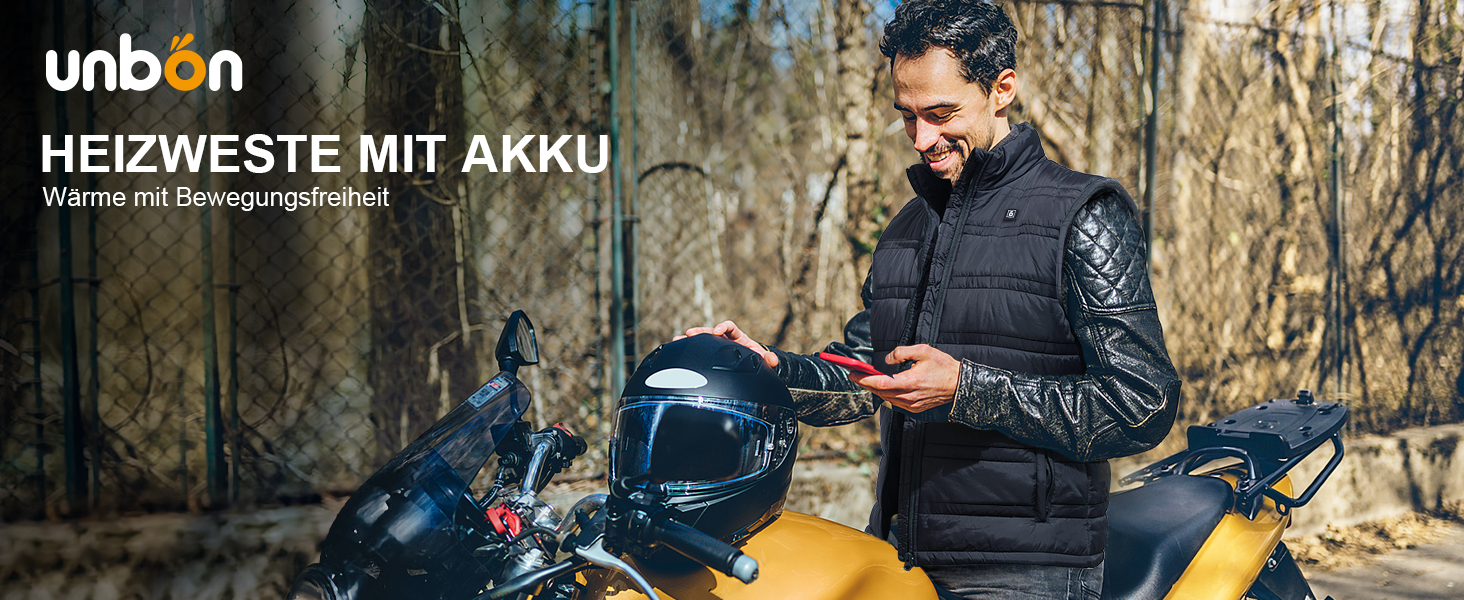 Обогріваючий жилет UNBON з акумулятором 10000mAh USB, чоловічий/жіночий, 3 режими нагріву, 6 зон нагріву, чорний