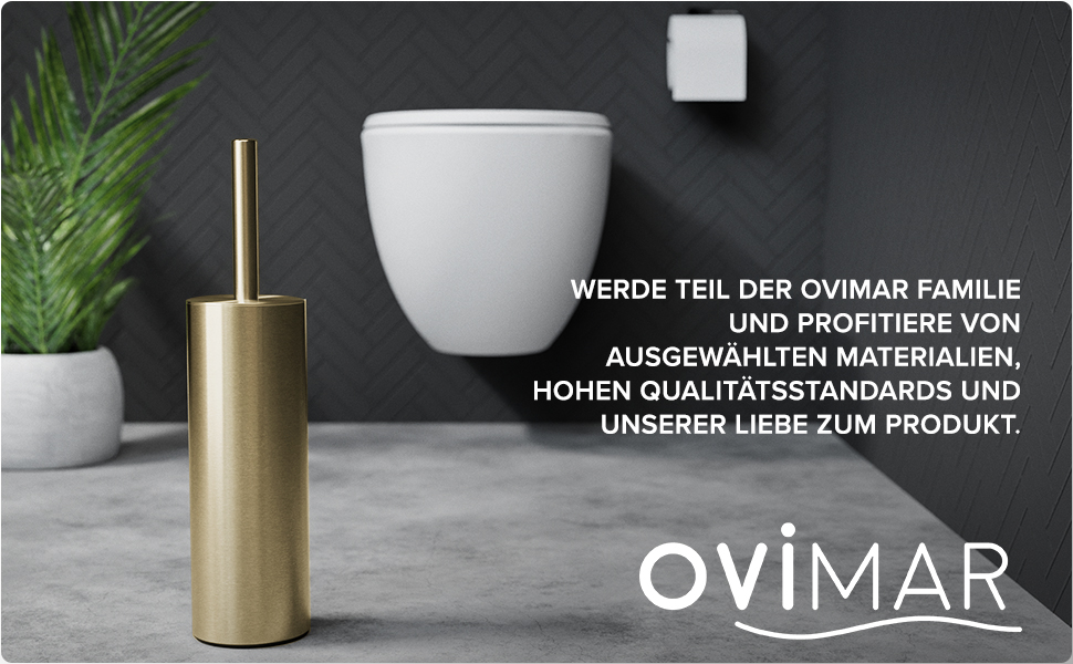 Набір для чищення унітазу Ingoy | Силіконова щітка для унітазу | Чорний | з нержавіючої сталі з кришкою | для ванної кімнати та гостьового WC | Змінний насадок | Дизайн Silvolles (Золотий)