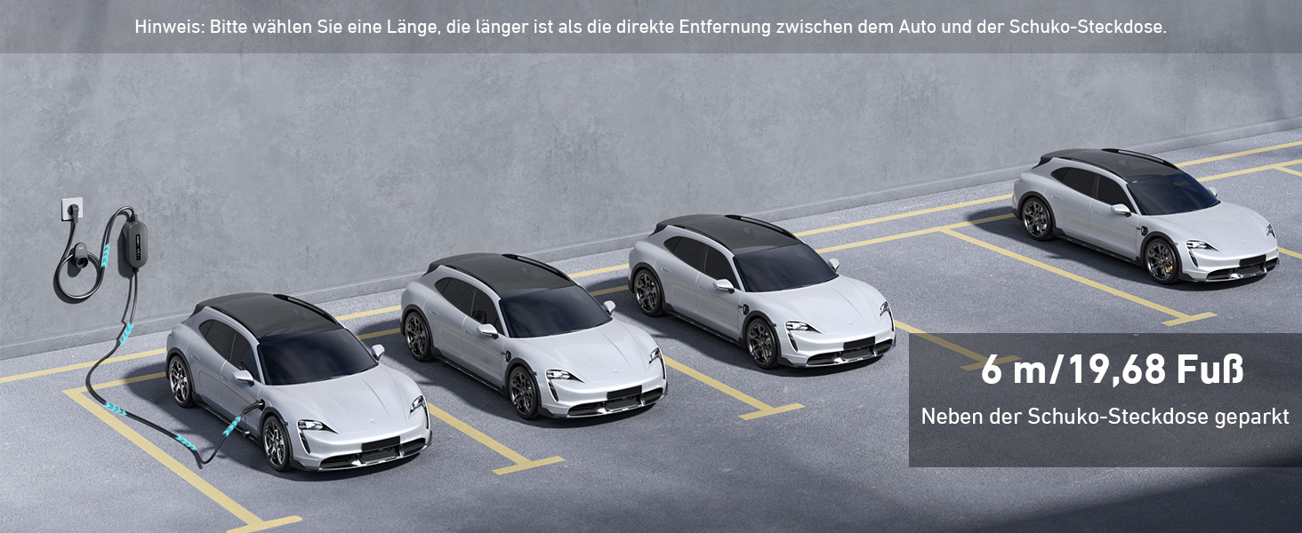 Кабель для зарядки електромобіля Evjuicion Typ 2 Schuko, 3.68kW, 6м, 16A, з індикатором, IP67, для ID.3/4, X1, 5ER, Model Y/3 та інших електромобілів