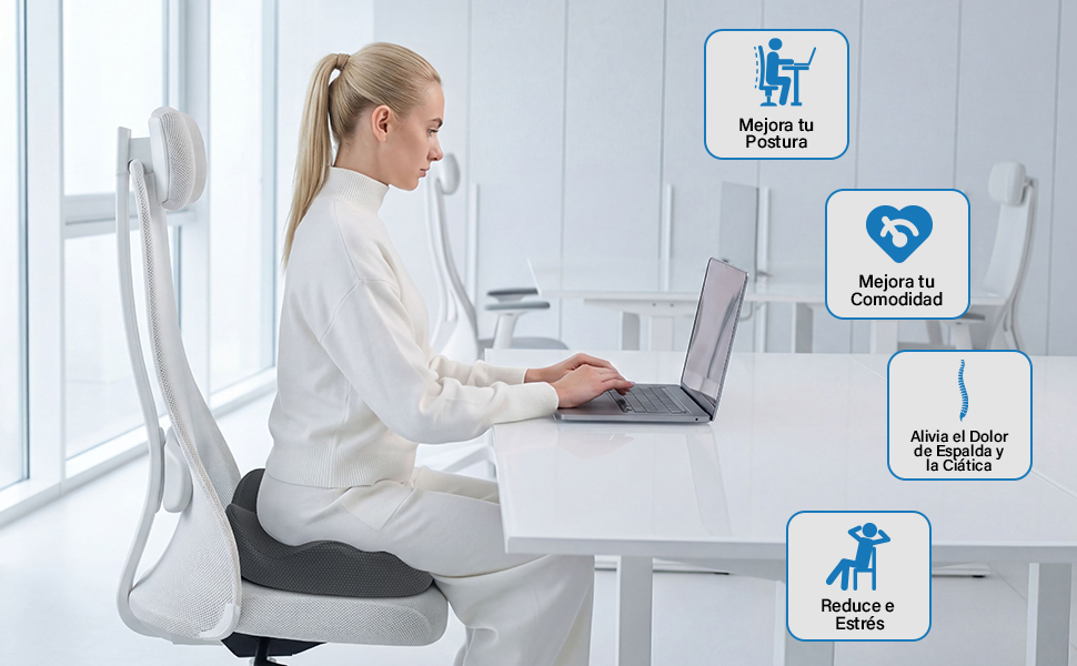 Ортопедична подушка для сидіння з Memory Foam: для офісного крісла, авто, інвалідного візка. Зняття навантаження на куприк, комфорт, нековзний низ (Сірий)