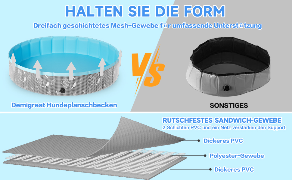 Надувний басейн для собак великих та малих порід, 80/120/160 см, складаний, портативний, екологічний PVC, (S:80x20 см, кістка)