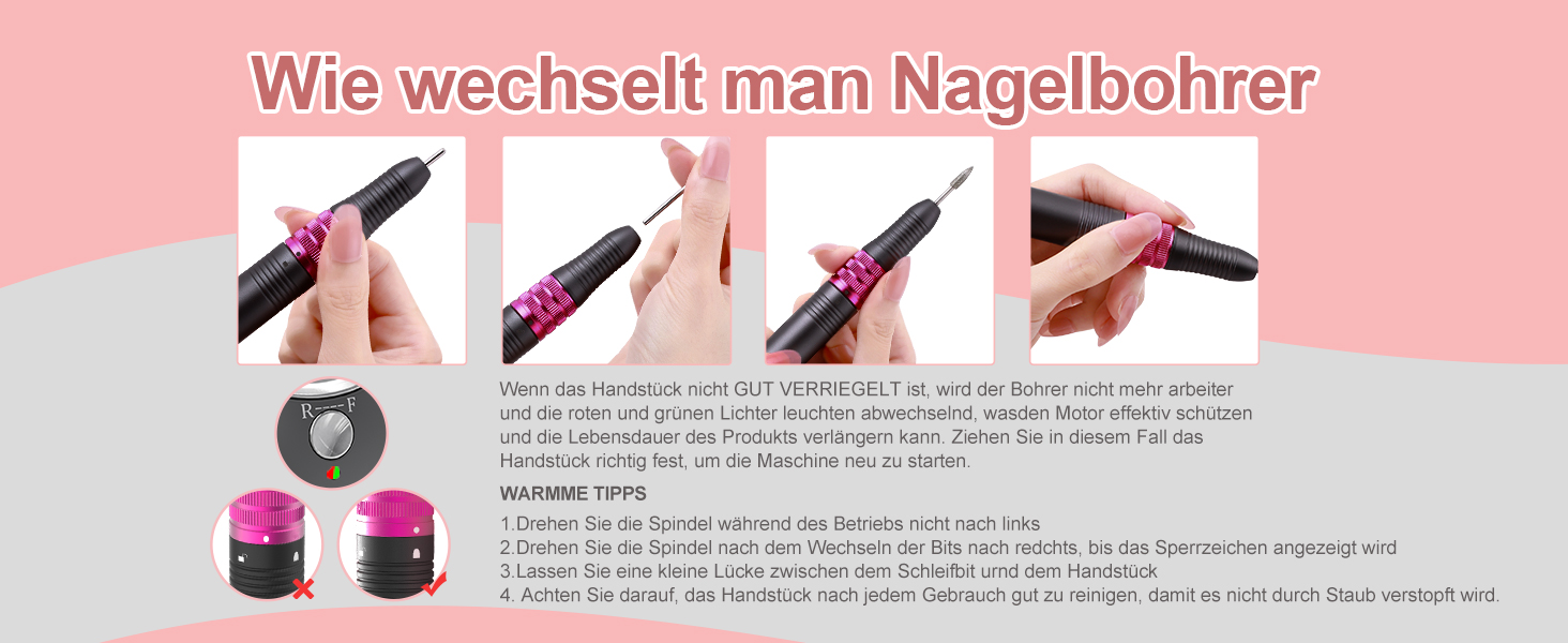 Електричний набір для манікюру та педикюру Delanie з фрезером 35000 об/хв (6 в 1) для гелю, полігелю, акрилу, з насадками, акумуляторний, сірий