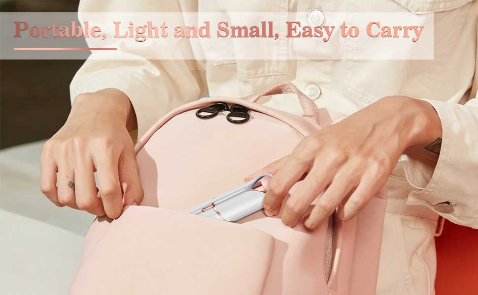 Електричний пристрій для видалення волосся на обличчі для жінок з LED-підсвічуванням, безболісний тример для обличчя, тіла, губ та підборіддя, білий