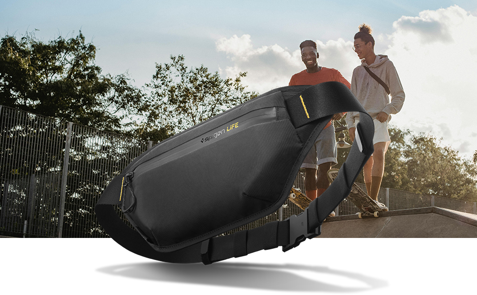 Чоловіча та жіноча поясна сумка Spigen Klasden Bauchtasche для подорожей, спорту та активного відпочинку - чорна