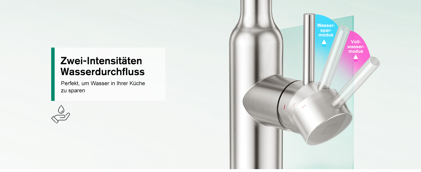 Кухонний змішувач CREA з висувною лійкою та 2 режимами струменя, поворотний на 360°, з нержавіючої сталі, матовий, для кухні