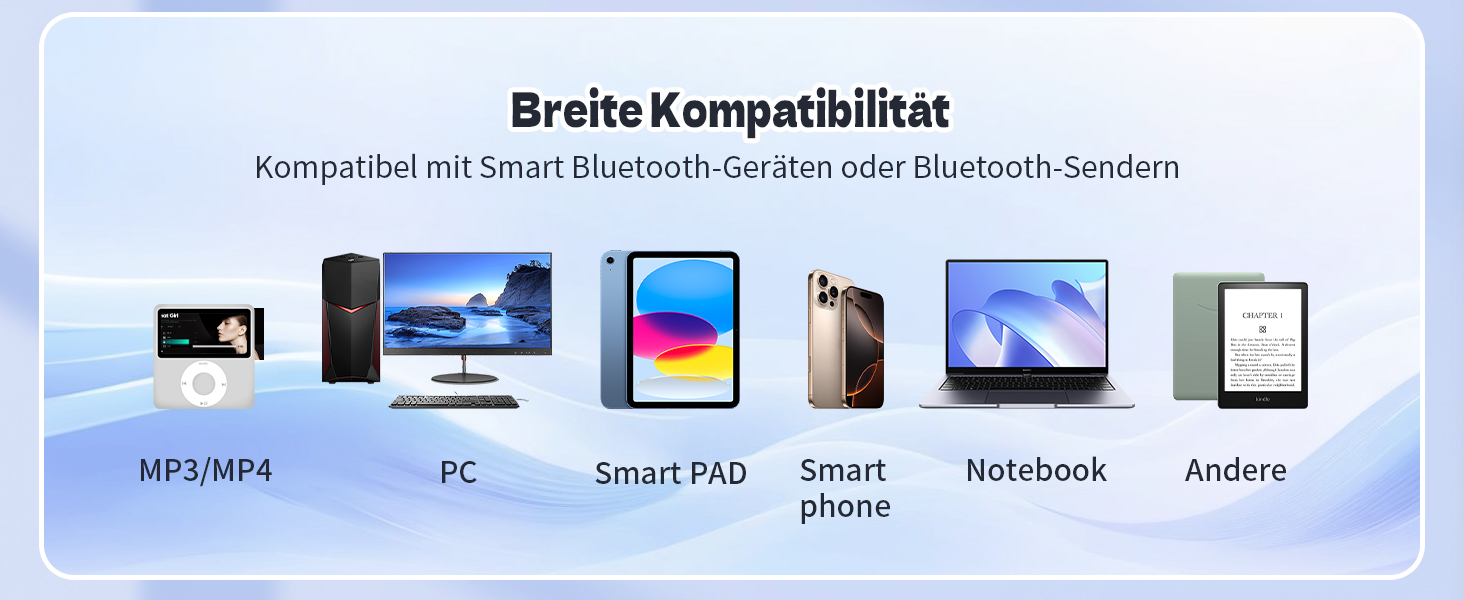 BERIBES Бездротові навушники Over-Ear Bluetooth з мікрофоном, 65 годин роботи, 6 EQ-режимів, HiFi Stereo, чорний