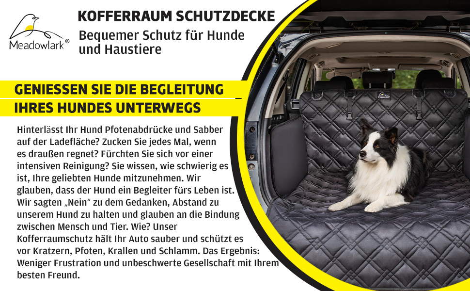 Захист для багажника автомобіля для собак Meadowlark, важкий, водовідштовхуючий, з боковим захистом, чорний. Захищає багажник та бампер від подряпин, шерсті та бруду. Стандартна модель.