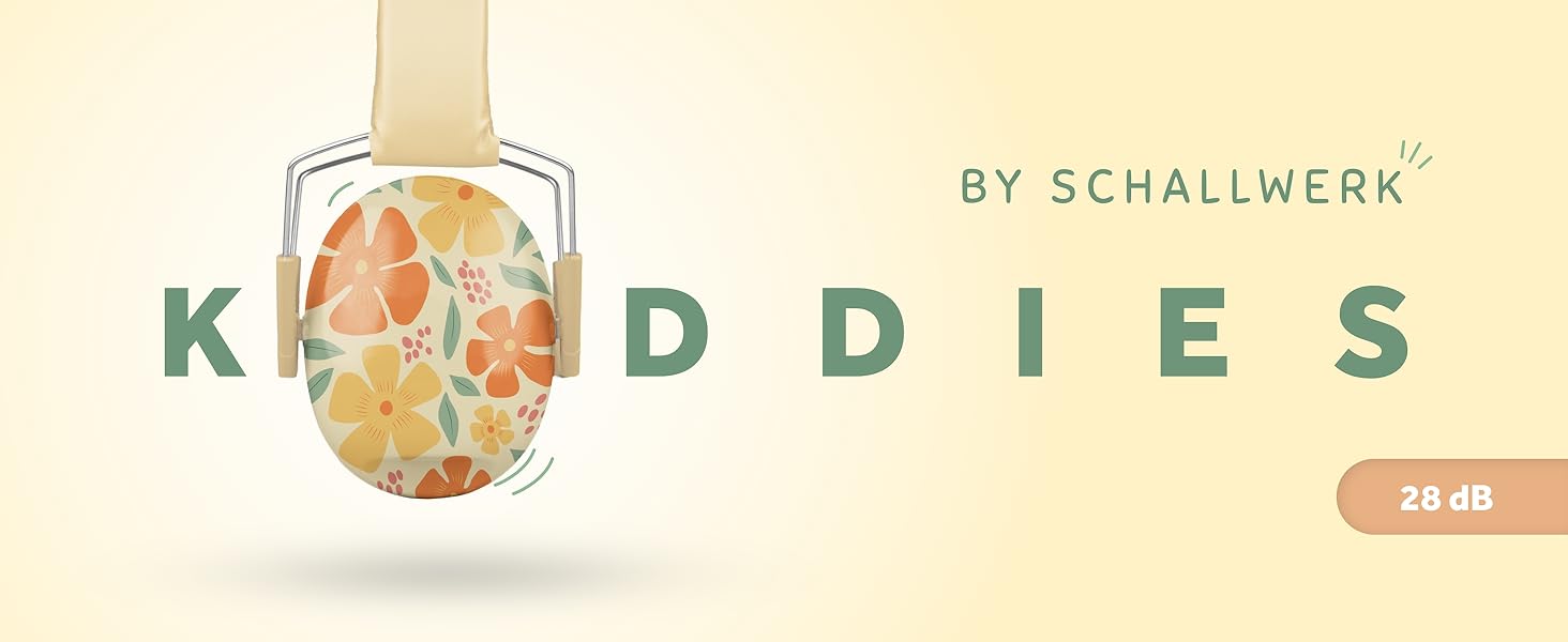 Schallwerk® Kapselgehörschutz Kiddies (Flower) - Навушники для захисту слуху дітей (Квіти) | Захист від шуму, комфорт, преміум-якість