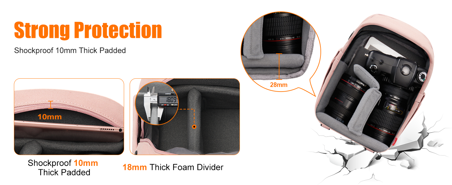 Кришка-органайзер для камери: для DSLR, беззеркальних та компактних камер, білий (рожевий, L)