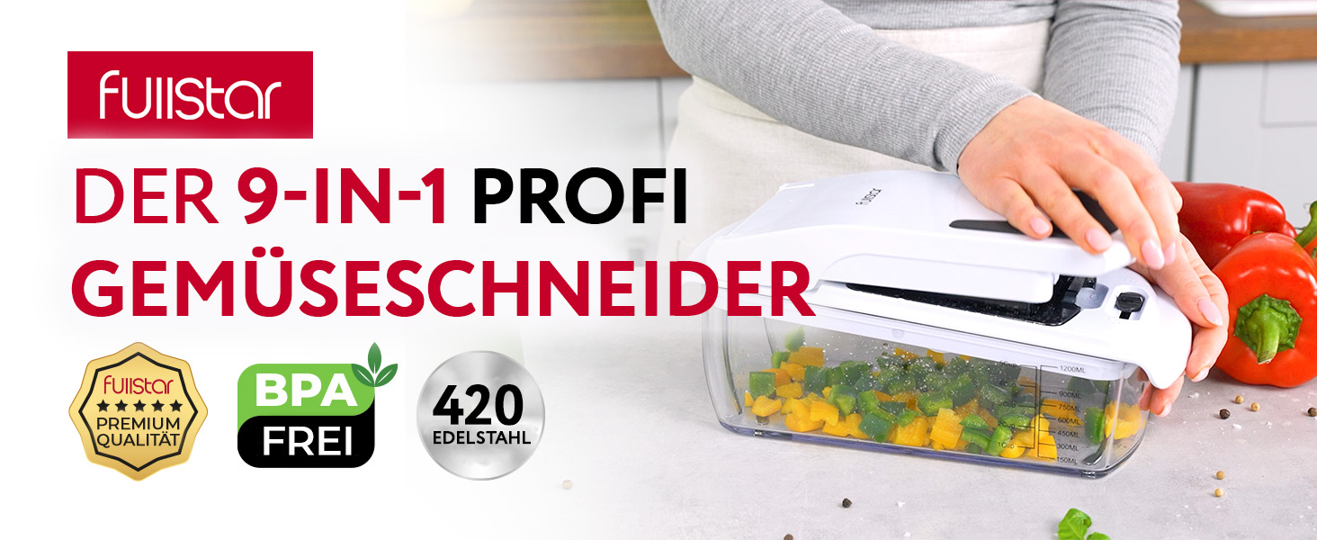 Набір для нарізки овочів та фруктів 9-в-1 (білий) - нарізач, спіралізатор, шинкувальник