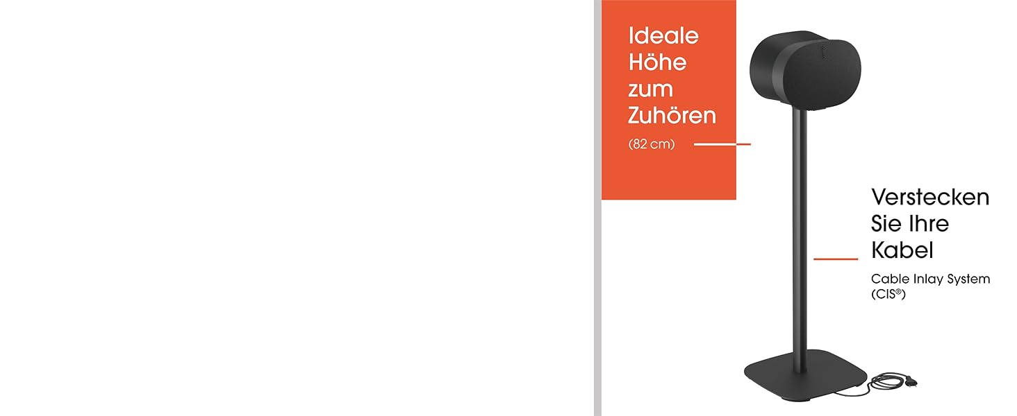 Стійка Vogel's SFS 4113 для Sonos ERA 100: білий, з кабелепроводом, TÜV-сертифікована, 82 см