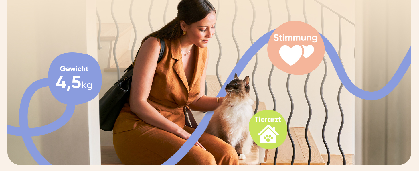 Pawsync Smart Pet Feeder - 3 Pack, Color-Changing Reminder, Dry Food Storage - Keeps Food Fresh Up to 3 Months, App Notifications, White & Grey
