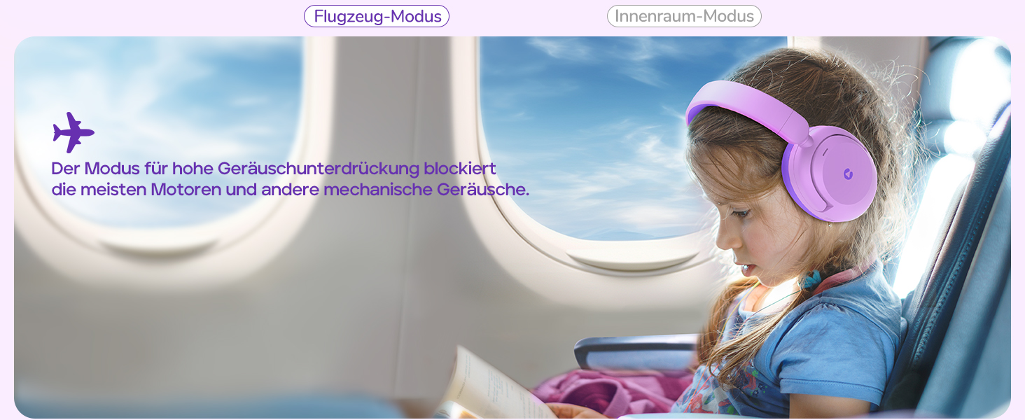 iClever Бездротові навушники з шумозаглушенням для дітей Bluetooth, 60 годин роботи, 80 дБ безпечний рівень гучності, зручна посадка, Bluetooth 5.4, AUX кабель для подорожей (білий, зелений, фіолетовий)