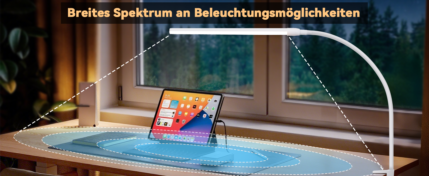 Лампа для столу Homefire LED з кріпленням, регульована яскравість: чорна, 5 рівнів яскравості, 5W, гнучка, для офісу, кабінету, захист очей, денне світло, USB