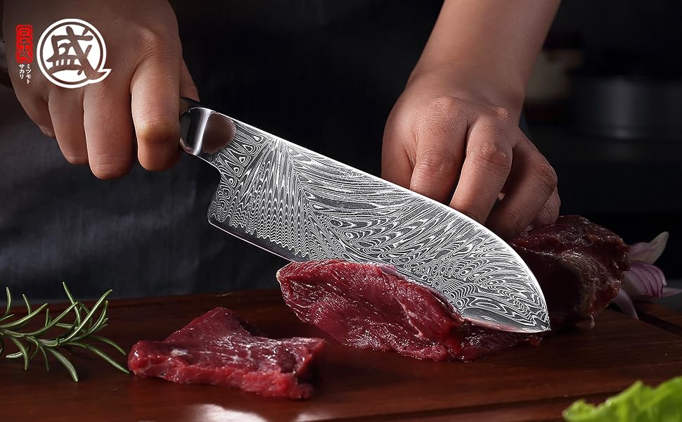 Японський кухонний ніж Santoku MITSUMOTO SAKARI, порошкова сталь VG-Pro, чорна ручка, 17 см