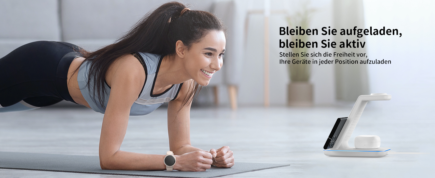 Бездротова зарядка JoyGeek 3-в-1 для Samsung Galaxy: смартфони S23/S24/S25, годинники та навушники