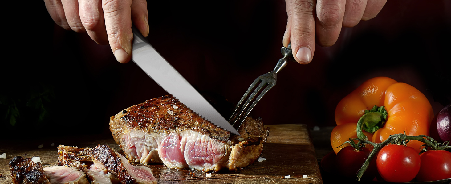 Набір кухонних ножів HOSHANHO (8 шт.) з нержавіючої сталі, професійний японський шеф-ніж, 20 см, з ергономічною ручкою