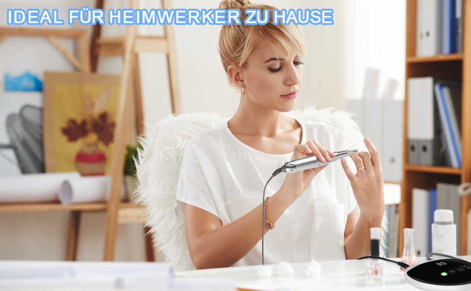 Електрична нігтьова фрезер ENGERWALL для гель-лаку, 35000 об/хв з LCD екраном та сенсорними кнопками. Професійний набір для манікюру та педикюру, догляд за нігтями, дизайн нігтів. Професійний, з підключенням.