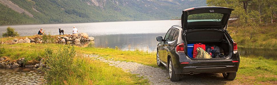 Сейф Relaxdays з кодовим замком, портативний, зі страхувальним тросом, автосейф, сталевий, 5.5x17x25 см, чорний