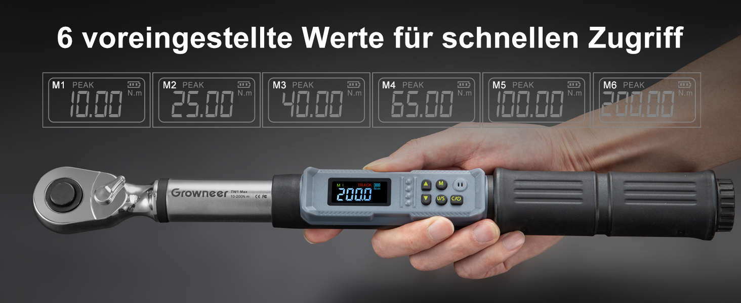 Цифровий шуруповерт з моментом, 2.66-53.1 in-lbs/ 1/4'' Drive, з моментом, для електриків з сигналом та LED-дисплеєм, 27 в 1 (10-200 Нм)