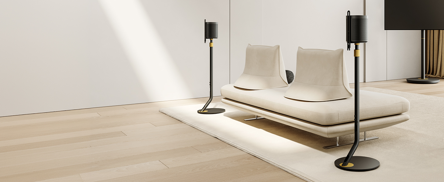 Підставка для колонок FITUEYES Design, регульована висота, металева, чорна (2 шт.)