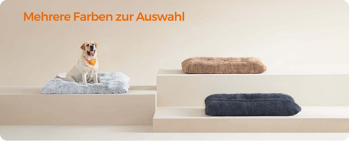 Ліжко для собак Feandrea, м'який килимок для собак, плюшевий килимок, 65 x 45 см, м'яка підкладка, можна прати в пральній машині, багатофункціональне, Ombré Grey PGW200G01 Ombré Grey (122 x 74 x 10 см, верблюжий колір)