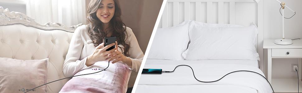 Кабель USB-C Nimaso [2 шт., 2м], 20V/3A/60W, сумісний з Samsung Galaxy, Google Pixel, MacBook, iPad, iPhone (сірий)