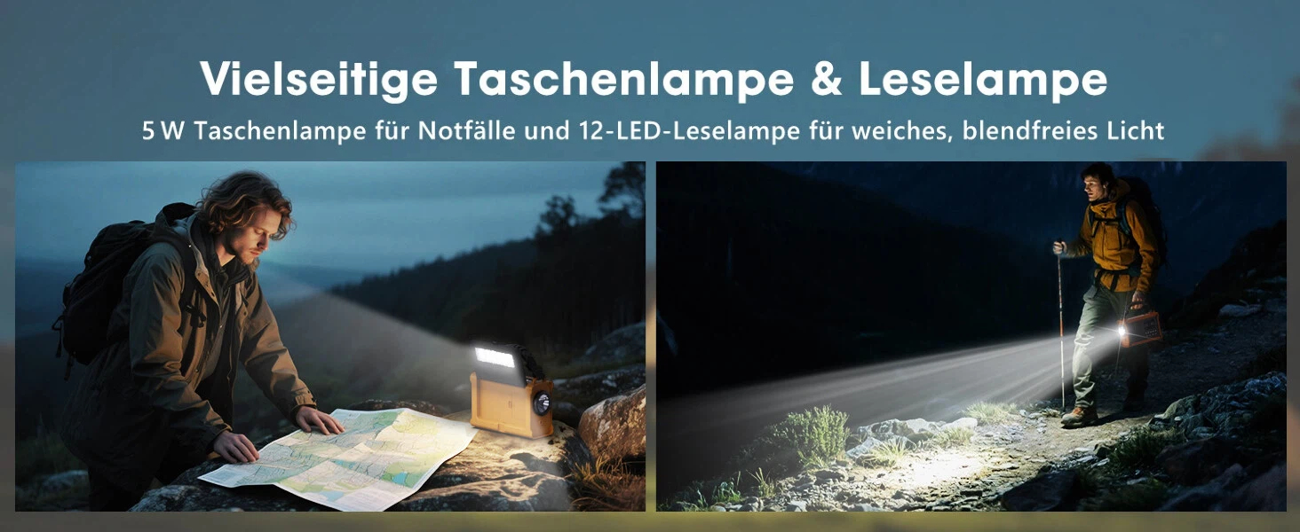 ROCAM Радіоприймач на ручку DAB+/UKW, портативне аварійне радіо з сонячною панеллю 8500 мм² та ручкою 650mA, цифрове радіо з Bluetooth, 2.4' кольоровий дисплей, 80 станцій, SOS, LED ліхтарик, USB, IPX6 для кемпінгу (Жовтий)