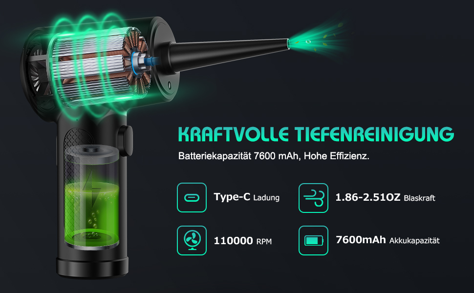 Електричний пилосос-бластер VANBAR для чищення клавіатури, диванів, авто та офісної техніки. Акумулятор 7600mAh, 3 швидкості, USB-зарядка, щітка.