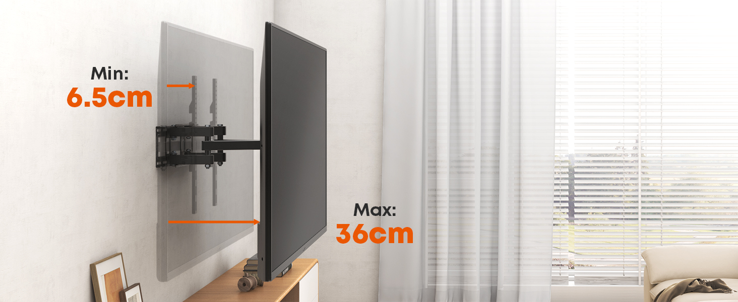 Настінне кріплення для телевізора 32-70 дюймів, поворотне, нахильне, до 50 кг, VESA 400x400 мм