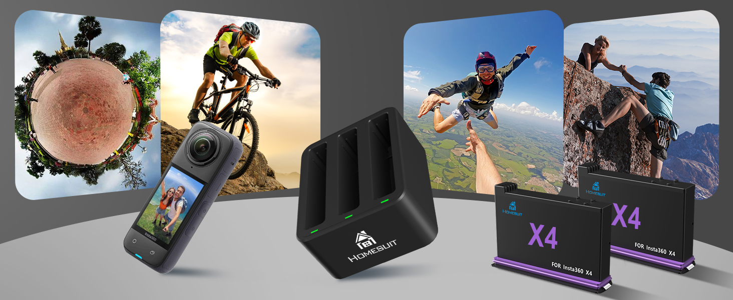 Акумулятор Insta360 X5 2 шт. + LED зарядний пристрій (2850mAh) + Micro SD картридер - комплект для Insta360 X5