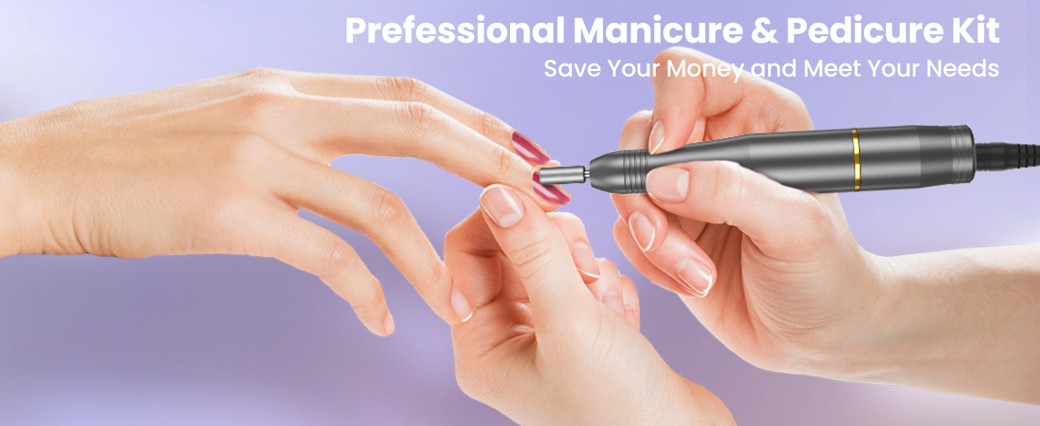 Електричний фрезер для нігтів та манікюру, набір для педикюру та манікюру, 20000 об/хв, для гелю, акрилу, шлейфу та акрилу гелю